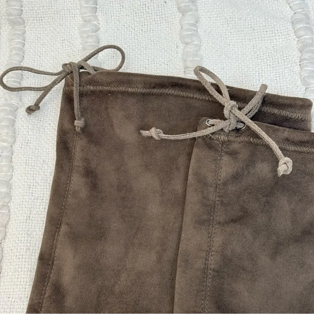 Free People Coast to Coast Over the Knee Boots Taupe Brown Suede Women Size 10